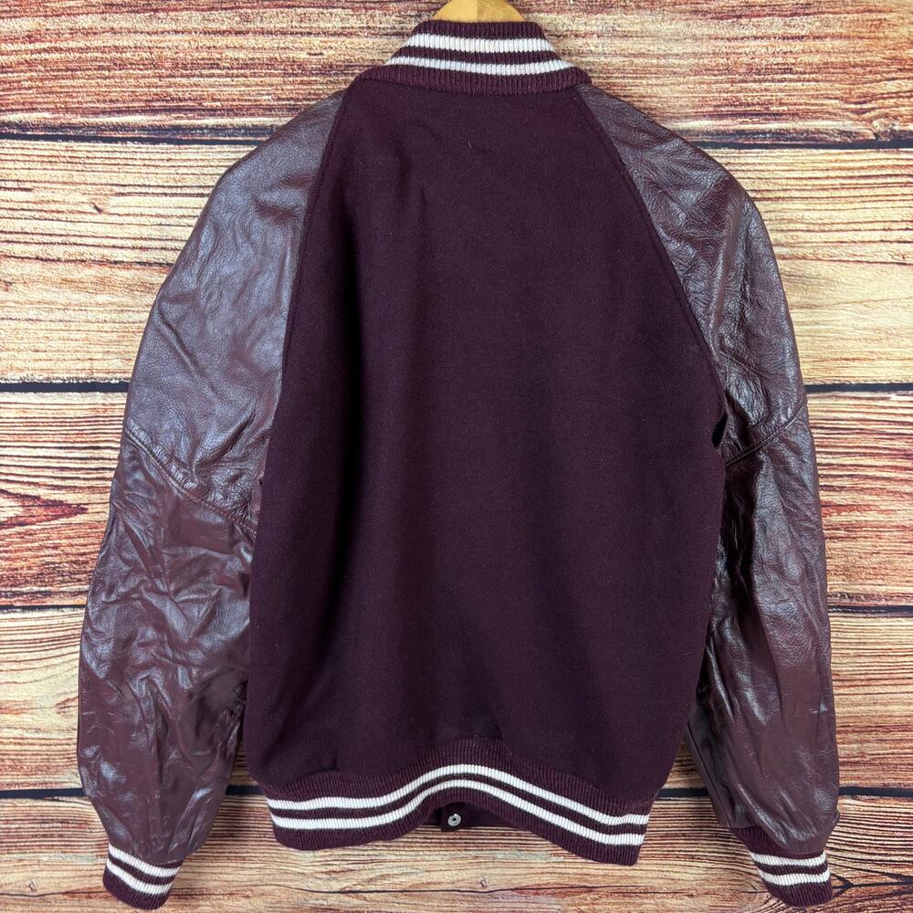 Vintage 1960s Washington University Burgundy & Green Letterman Jacket - Picture 8 of 8